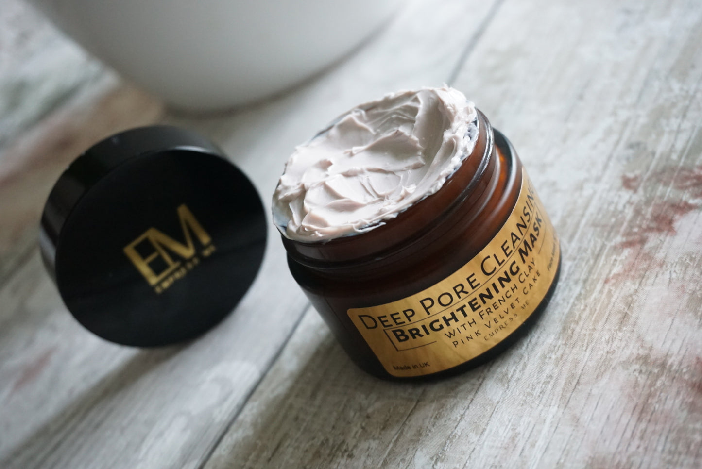 French pink clay face mask. Deep pore cleansing face mask. Brightening face mask