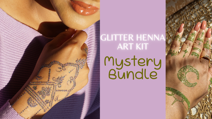 Kit de arte de henna con purpurina