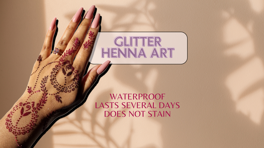Kit de arte de henna con purpurina